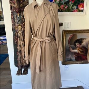 GAP L RAYON COTTON BLEND Trench Lovely Drape Nice Woven FABRIC  LIKE NEW